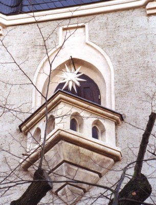 Herrnhuter Stern an der Hainkirche