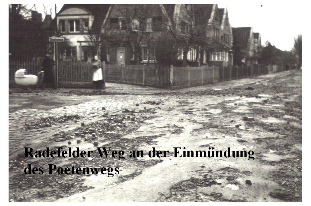 Radefelder Weg an der Einmündung des Poetenweg