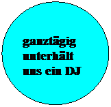 Ellipse: ganztgig unterhlt uns ein DJ
