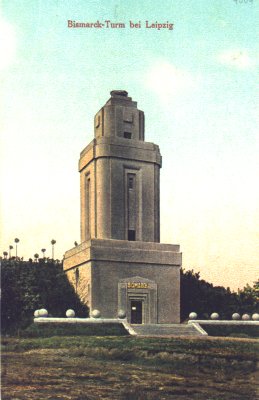 Bismarckturm Ltzschena auf einer alten Postkarte