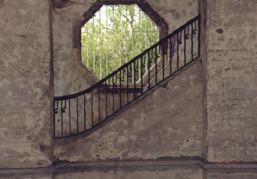 Achteckige Fenster im Bismarckturm Ltzschena