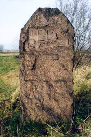 Gedenkstein: Bau der Elsterflutrinne Autobahn-Collenbey 1960-1968