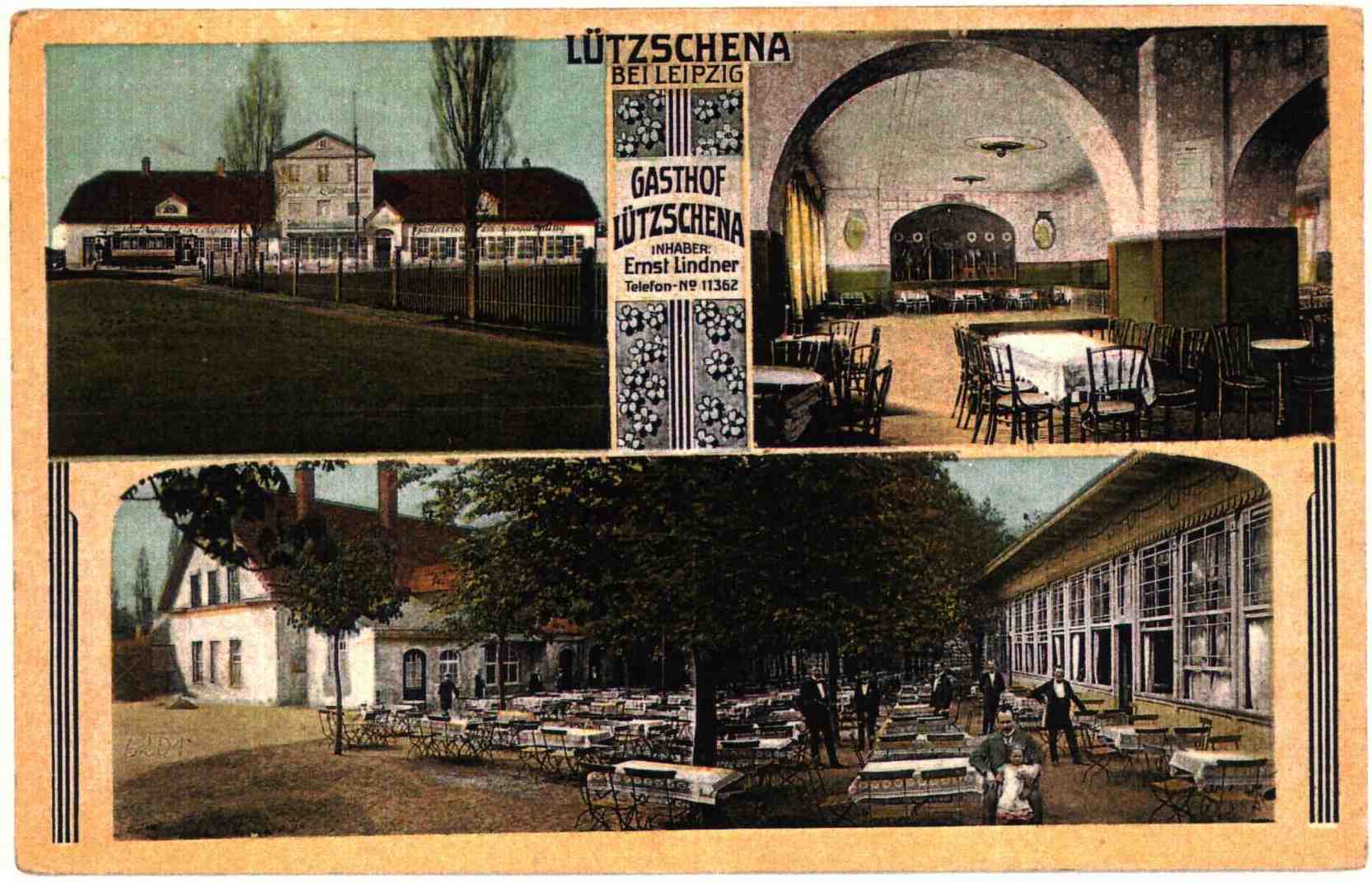 Der Lützschenaer Gasthof auf einer historischen Postkarte